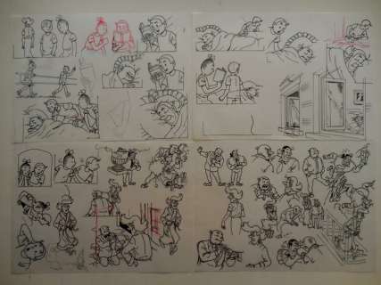 Suske en Wiske - 4x originele pagina schets - De tragische tante - (2013) | Catawiki