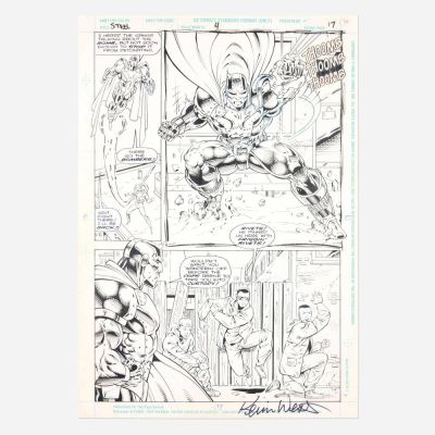 Lot 298 - Kevin West and John Lowe, Steel #4 Story Page 17 Original Art (DC Comics, 1994) | Landry Pop Auctions