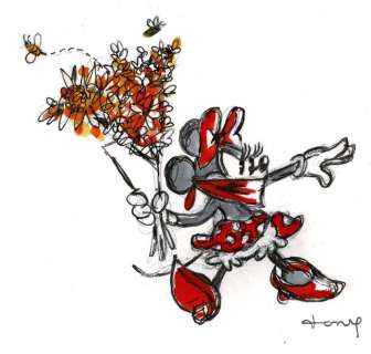 Minnie After Banksy - Original Sketch - Tony Fernandez - Art original | Catawiki