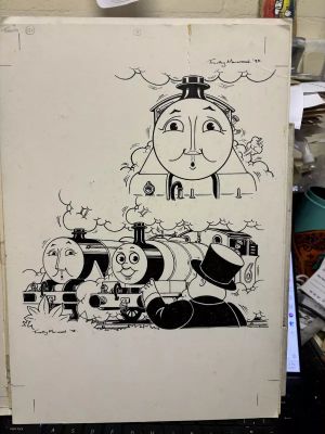 Lot 11 - Thomas The Tank Engine & Friends Original Unique Quad Artwork 1992 Free Post In UK | misc / divers