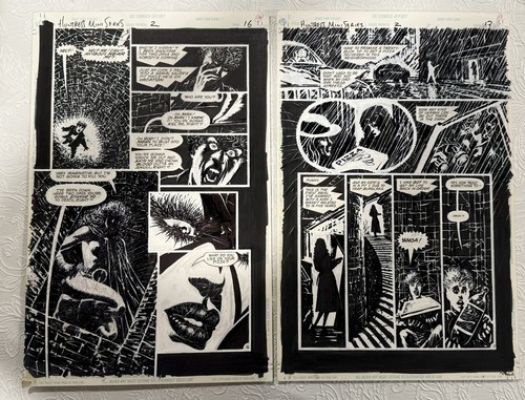 Huntress mini-series #2 pgs 16 and 17 - Original Art by Michael Netzer