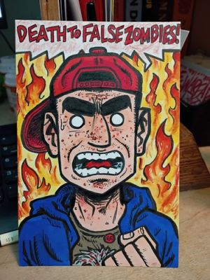 Evan Dorkin Original Eltingville Club Art Pete DiNunzio Color 4 x 6 Sketch Card