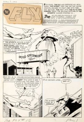 ADVENTURES OF THE FLY # 15, SPLASH FROM 1st STORY, ART BY JOHN ROSENBERGER! | eBay US
