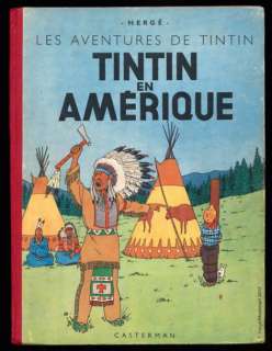 Herg | TINTIN TINTIN EN AMÉRIQUE Album EO couleurs 1945, dos B1, titre en | Cornette de St Cyr