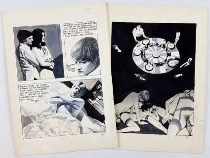 Giorgio De Gaspari - 2x tavole originali "Metti Una Sera a Cena" - Page volante | Catawiki