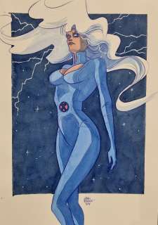 Poncelet Alain - illustration originale en couleurs - Hommage aux Comics et Marvel " Storm/x-men" | Galerie des bulles