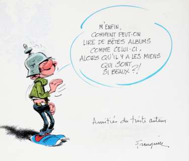 Franquin | Gaston, illustration Ã  l’encre de Chine et Ã  l’a… | Banque Dessinée