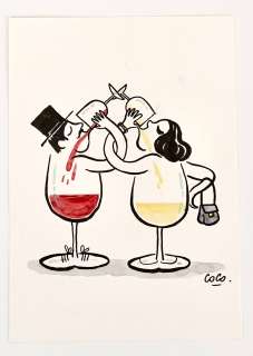 Coco Illustration... | COCO Illustration originale pour une étiquette de vin Encre... | Vermot et Associés