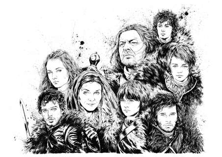 Ricardo Drumond - Game of Thrones Stark Family Illustration