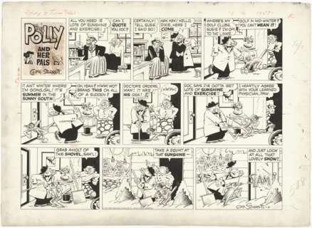 125: Sterrett Polly and Her Pals Sun original comic art | Russ Cochran
