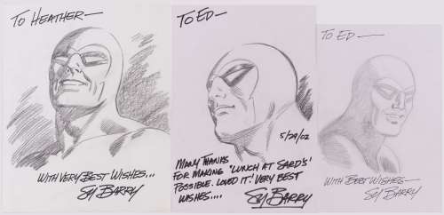 THE PHANTOM ORIGINAL ART SKETCH PENCIL PORTRAITS TRIO BY SY BARRY. | Hake’s