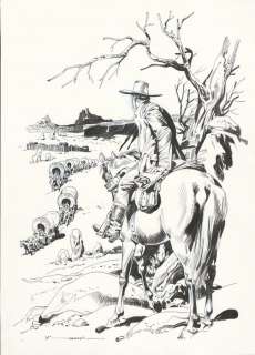 Tex - Virgilio Muzzi - illustrazione originale "La Carovana" - Page volante - (1999) | Catawiki