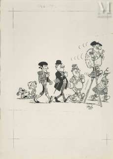 Roba (1930 - 2006) Boule Et Bill | Encre de Chine pour cette illustration représentant Boule et Bill et… | Millon