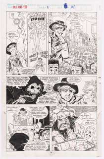 BILL & TED’S BOGUS JOURNEY #1 ORIGINAL ART PAGE BY EVAN DORKIN. | Hake’s