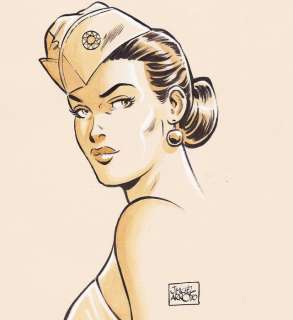 Arroyo, Jean-Michel  - Originele tekening in kleur - ’Army Woman’ | Catawiki