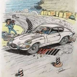 Starter - Grand dessin original dans - Les chroniques de Starter - 60 voitures des années 60 - Cartonné - Réédition - (2002) | Catawiki