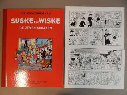 Suske en Wiske - Originele pagina (p.33) De Zeven Schaken + luxe groot formaat  - original - (1995/2014) | Catawiki