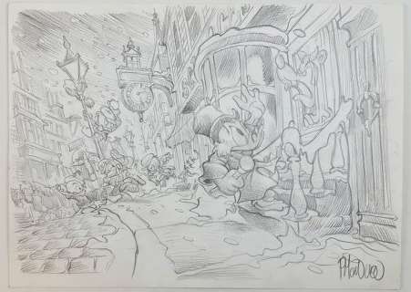 Paolo Mottura - Illustr. Origin. "Zio Paperone in Dickens" - Page volante | Catawiki