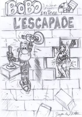 Dragan de Lazare - Illustration originale Rubine hommage à Bobo et Deliège | Galerie des bulles