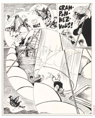 Fred FRED PHILÉMON L‘Âne... - Lot 183 - Fred FRED PHILÉMON L‘Âne en atoll (T.9), Dargaud 1977 Planche...