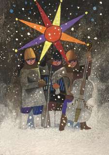 Zbigniew Rychlicki (1922 - 1989) | Zbigniew Rychlicki | Kolędnicy, ilustracja świąteczna | Desa Unicum