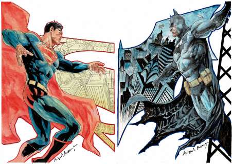 Miguel Mendonca - Superman & Batman Connecting A2 Illustration