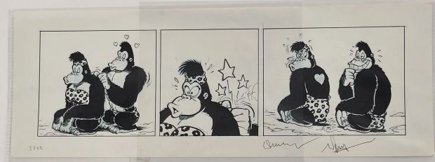 Wil Raymakers, Boes, Planche Originale N° 3302, Encre de Chine Rehaussée Au Crayon Sur Papier, Dim. 15,5 X 43 Cm. | Lot 336 : | misc / divers