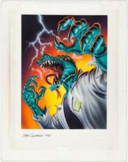 Gary Ciccarelli | 1995 Fleer Ultra Spider-Man - ClearChrome Card #5-of-10 Lizard Painting Original Art (Fleer, 1995). | Heritage