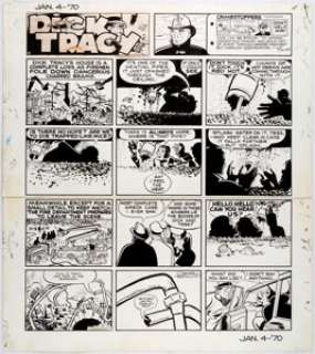 Gould, Chester | Chester Gould Dick Tracy Sunday Comic Strip Original Art dated 1-4-70 (The Chicago Tribune, 1970). ... | Heritage