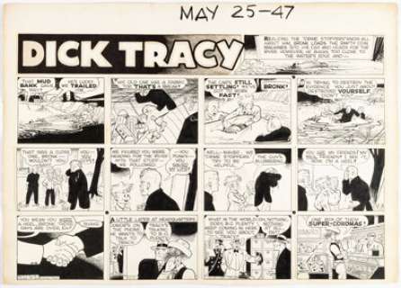 Gould, Chester | Chester Gould Dick Tracy Sunday Comic Strip Original Art dated 5-25-47 (Chicago Tribune Syndicate, 1947).... | Heritage