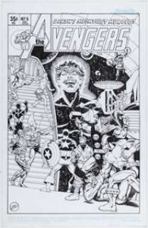 Unidentified artist - superhero sketches - Mitch Ballard Avengers #167.5 "One-Minute-Later" Cover Original Art (2011)....
