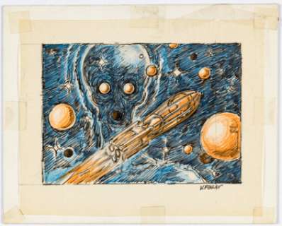 Finlay, Virgil | Virgil Finlay - Sci-Fi Preliminary Illustration Original Art (c. 1940-50s).... | Heritage