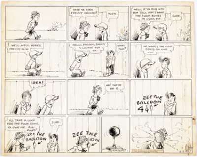 Crosby, Percy | Percy Crosby Skippy Sunday Comic Strip Original Art dated 11-3-35 (King Features Syndicate, 1935). ... | Heritage