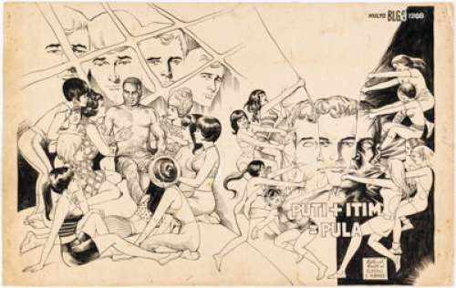 Unidentified Filipino Artist | Elpidio E. Torres Planet Komiks #9 Wraparound Cover Original Art (PSG, 1968).... | Heritage
