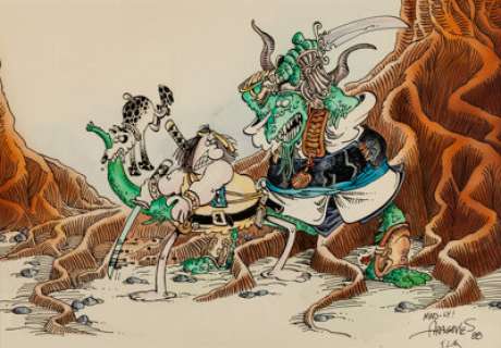 Aragonés, Sergio | Sergio Aragonés and Tom Luth - Groo Illustration Original Art (1988).... | Heritage