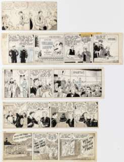 Leonard, Lank - Lank Leonard Mickey Finn Daily Comic Strip Original Art Group of 5 (McNaught Syndicate, 1936-1956).... (Total: 5 Original Art)
