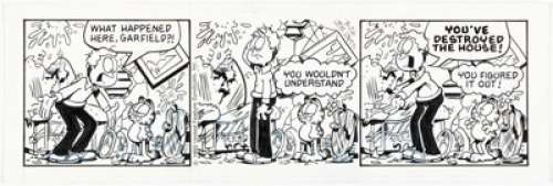 Davis, Jim | Jim Davis Garfield Daily Comic Strip Original Art dated 3-26-92 (United Feature Syndicate, 1992).... | Heritage