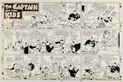 Dirks, Rudolph | Rudolph Dirks The Captain and the Kids Sunday Comic Strip Original Art dated 11-23-1952 (United Feature Syndicate,... | Heritage