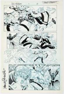 Ray Snyder [Yanick Paquette printed blue lines] - Young X-Men #1 Story Page 2 Original Art (Marvel, 2008)....