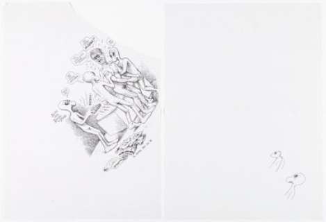 Robert Crumb Alien with Rectal Probe and One Other Placemat Sketches Original Art Group of 2 (1993). (Total: 2 Original Art) | Heritage