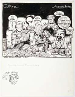 Evan Dorkin The Comics Journal #144 "Evan Dorkin Stinks" Illustration Original Art dated 6-3-91 (Fantagraphics, 1991).