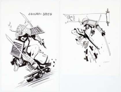 Andy MacDonald - Samurai Skate Specialty Illustrations Original Art Group of 2 (2006-2007). (Total: 2 Original Art)