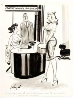Bill Wenzel Jest January-1958 Single Panel Gag Cartoon Illustration Original Art (Humorama, 1958). | Heritage