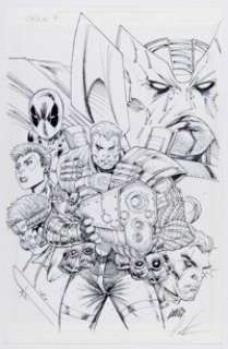 Rob Liefeld Cable #158 Deadpool and X-Force Variant Cover Original Art (Marvel, 2018). | Heritage