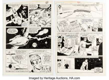 Ron Harris and Bruce Patterson Secret Origins Annual #1 Captain Comet Story Pages 19-20 Original Art (DC, 1987). (Total: 2 Original Art)