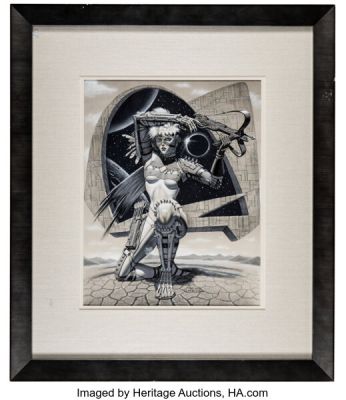 Steve Fastner and Rich Larson Daughters of the Disk "Sfere" Portfolio Plate Illustration Original Art (S. Q. Productions, 1988). | Heritage