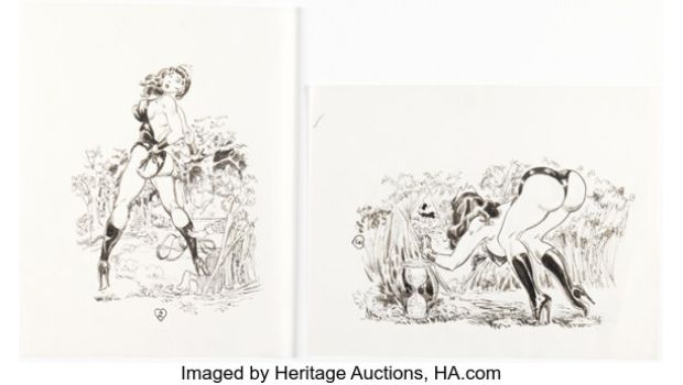 Eric Stanton Stantoons #45 "Blundie in Blunderland" Story Pages 2-3 Illustrations Original Art (Stanton Archives, 1990). (Total: 2 Original Art) | Heritage