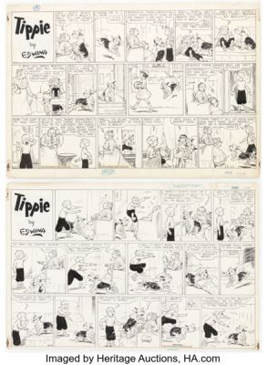 Edwina Dumm Cap Stubbs and Tippie Sunday Comic Strips Original Art Group of 2 (George Matthew Adams Service, 1942-3). (Total: 2 Original Art)