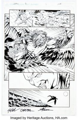 Scott Hanna [Neil Edwards printed blue lines] Herc #3 Story Page 3 Original Art (Marvel, 2011).