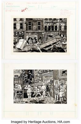 Ron Zalme Crazy Magazine #49 "Crazy Picture Postcards" Illustrations Original Art Group of 2 (Marvel, 1979). (Total: 2 Original Art)